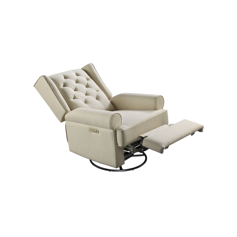 Lelianna Upholstered Swivel Reclining Glider, Brown
