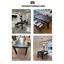86.61" Black Rectangular Solid Wood Dining Table
