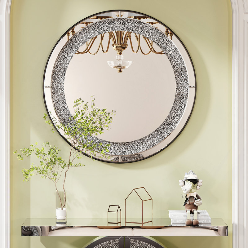 Miroir rond en cristal 33,46 "(85Cm)