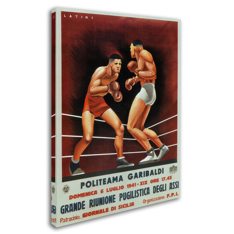 « boxe », reproduction d’impression sur toile tendue, H 24 po x l 18 po