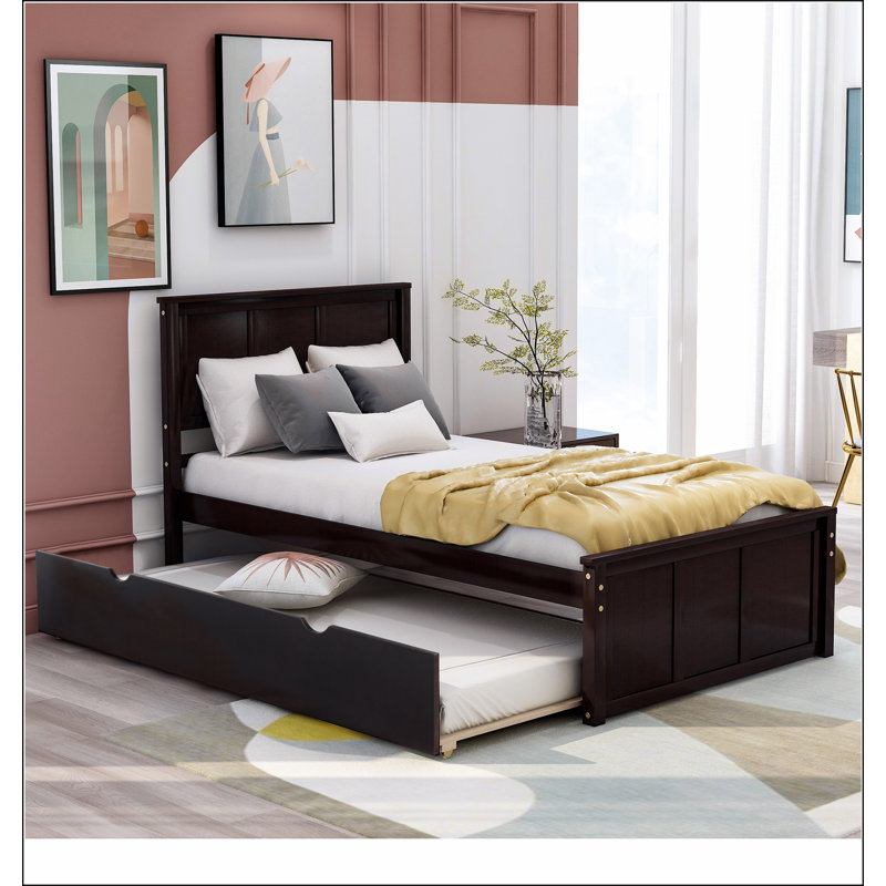 Platform Bed with  Trundle, Espresso