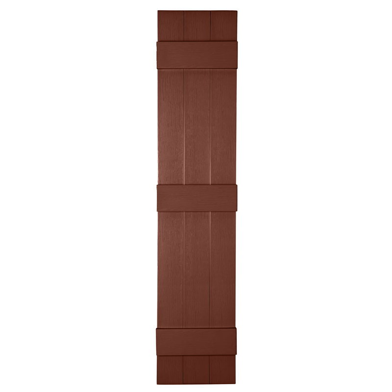 Persiennes personnalisées fermées à 3 planches, 62", Rouge brique