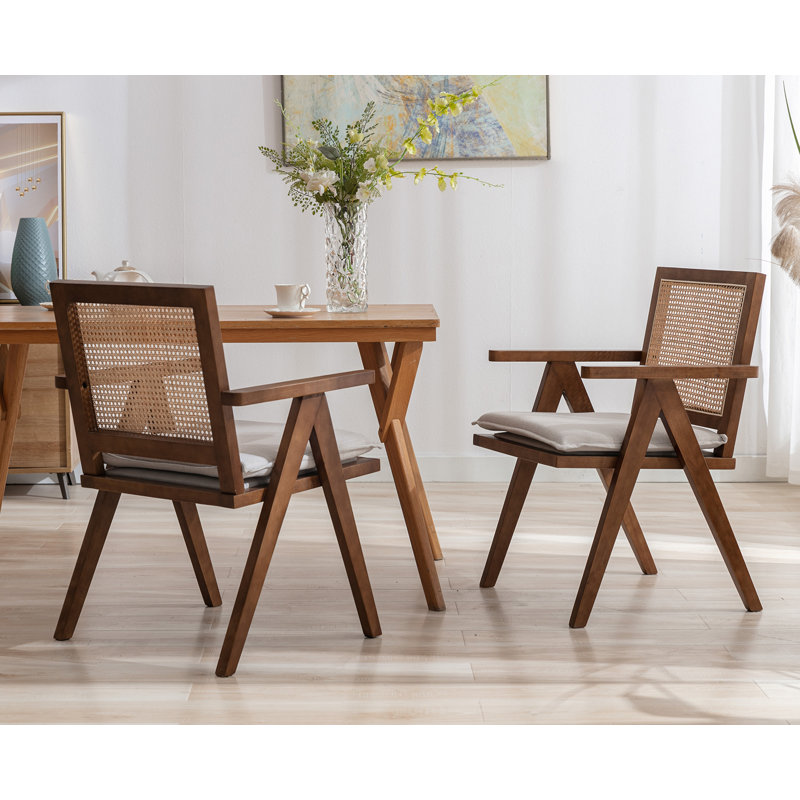 Fauteuil Umina, Beige, Noyer