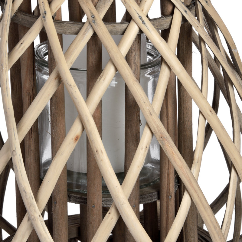 Shetty Wicker Wall Lantern, 30cm H x 10cm W x 10cm D