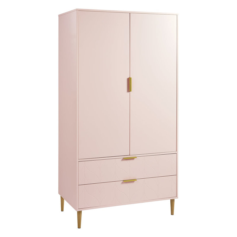 Adams 2 Door Manufactured Wood Wardrobe, Pink