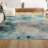 Lasley Contemporary POP Modern Abstract Vintage Cream/Blue Rug-1486987827