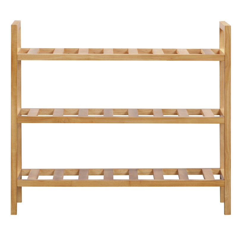 9 Pair Stackable Solid Wood Shoe Rack