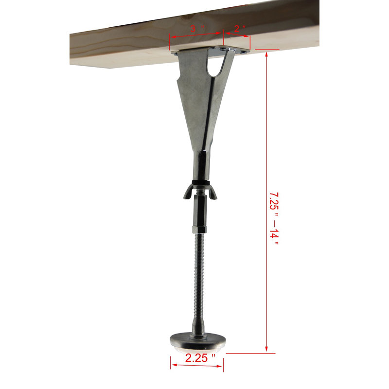 Hunsberger Adjustable Height Center Support Leg for Bed Frame