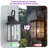 3 - Light 20.8''H Black Iron Wavy Glass ETL Waterproof Outdoor Wall Light With Dusk To Dawn