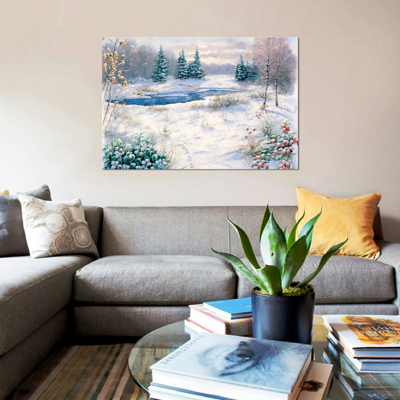 «Winter Time», reproduction rectangulaire sur toile, H 12 po x l 18 po x P 1,5 po, Pas de tapis, Toile tendue