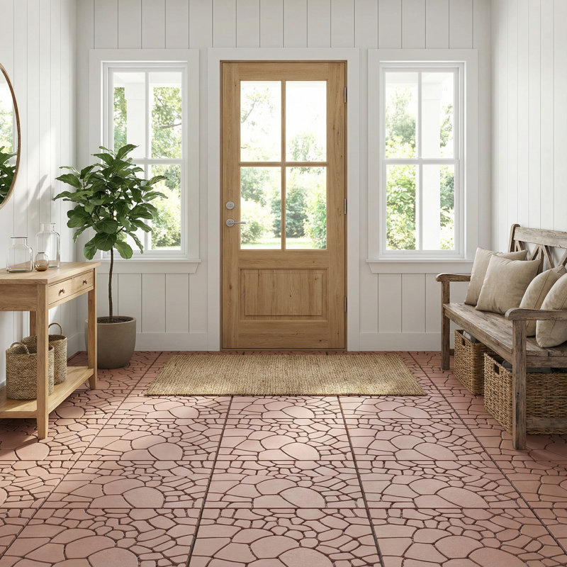 30.5cm L x 30.5cm W Plastic Interlocking Deck Deck Tile Kit, Brown