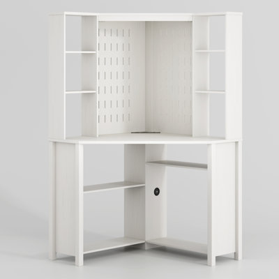 Computer Desk with Built-In Electrical Outlet