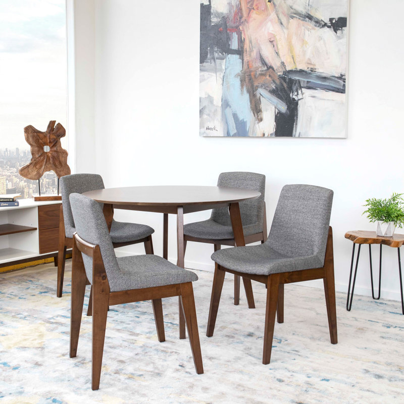 Ensemble repas pour 4 personnes Toohey, Noyer, Gris foncé