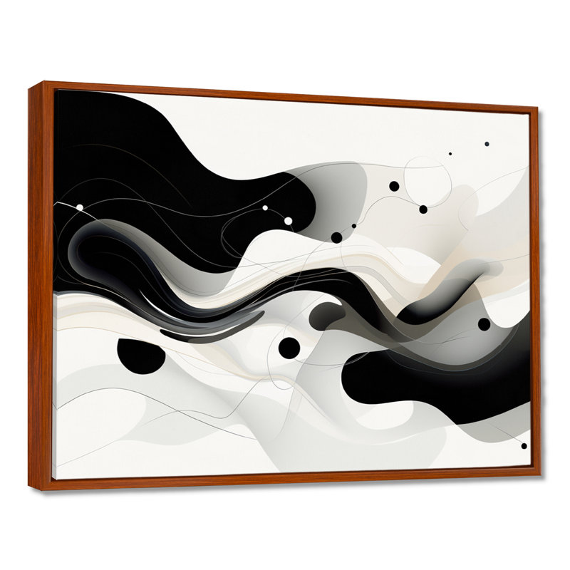 Monochromes évocations - vagues, art mural, H 12 po x l 20 po, Cadre flottant brun