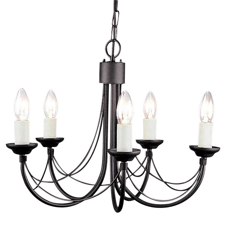 Grandville 5-Light Candle-Style Chandelier, Black
