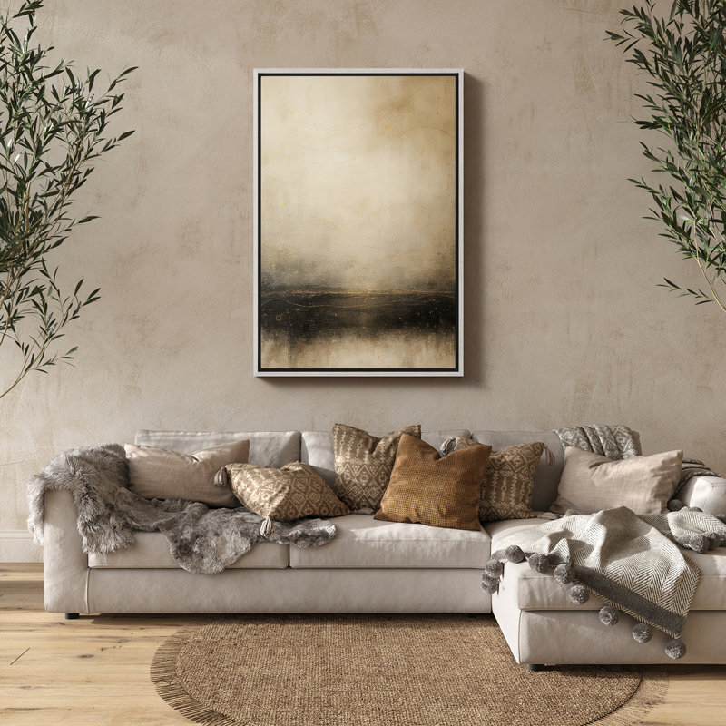 Art mural encadré abstrait rétro antique classique pour chambre à coucher, H 36 po x l 24 po, Blanc