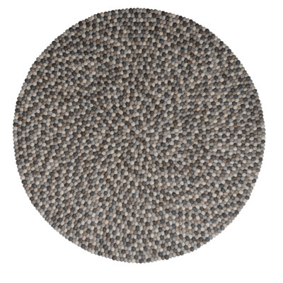  Tapis rond en laine tricoté à la main MODWOOL 47 po (galets neutres)