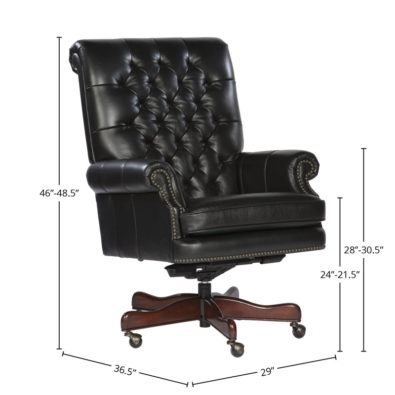Fauteuil pivotant inclinable en cuir Office, Noir