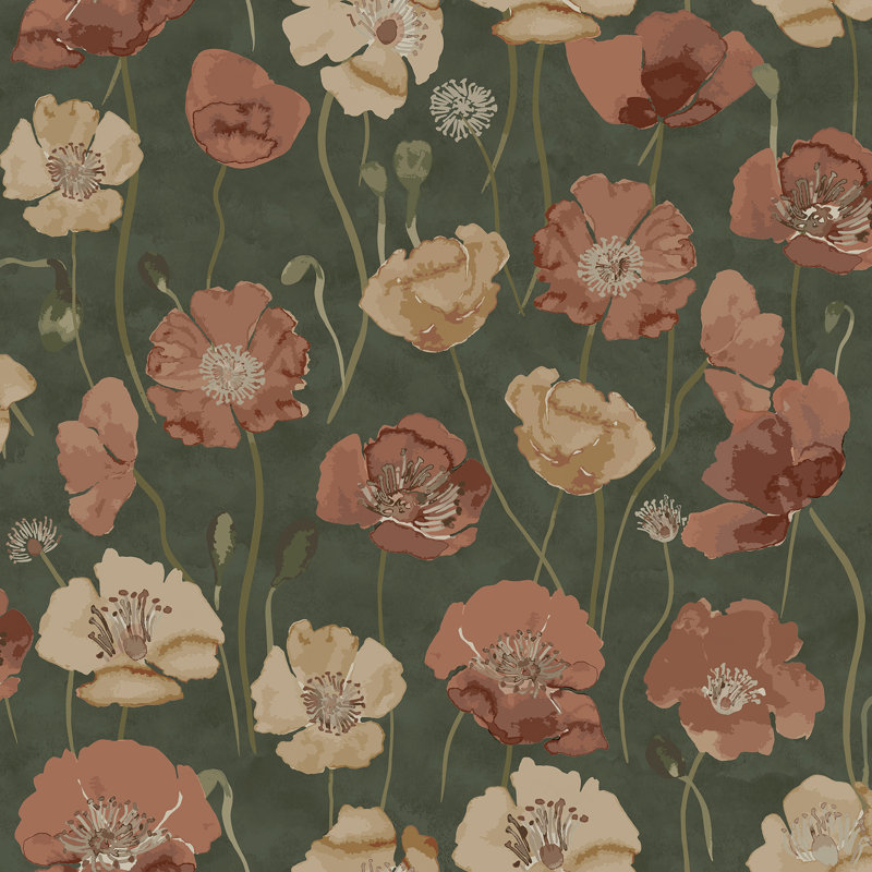 Papier peint adhésif Adelia Moss, Vert