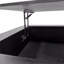 Table basse à plateau relevable cannelé avec rangement caché - Noir-358116143