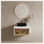 Meuble-lavabo flottant 24 po avec lavabo vasque rond noir mat, meuble-lavabo mural avec rangement ouvert, finition blanche avec comptoir durable, conception moderne peu encombrante (livré dans 2 boîtes)-214441251