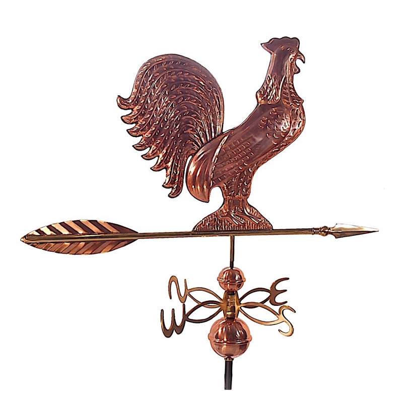 Girouette coq avec toit Bartman, H 29 po x l 14 po x P 25 po, Cuivre