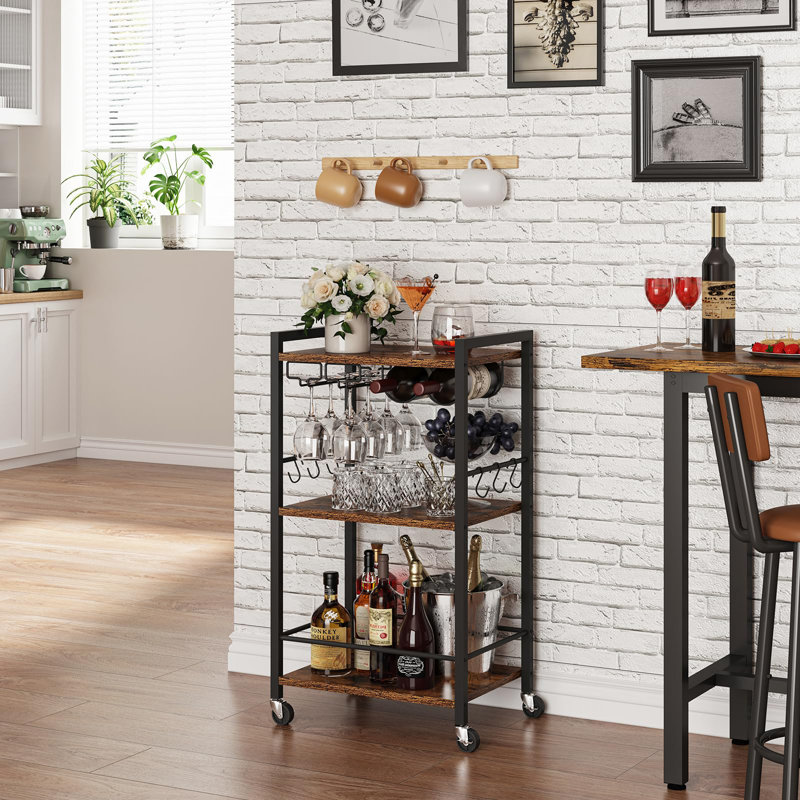 Metal Bar Cart, Brown