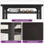 Ensemble de table de salle à manger extensible 5 pièces avec tablette de rangement, table pliable et 4 chaises en similicuir-1333342389