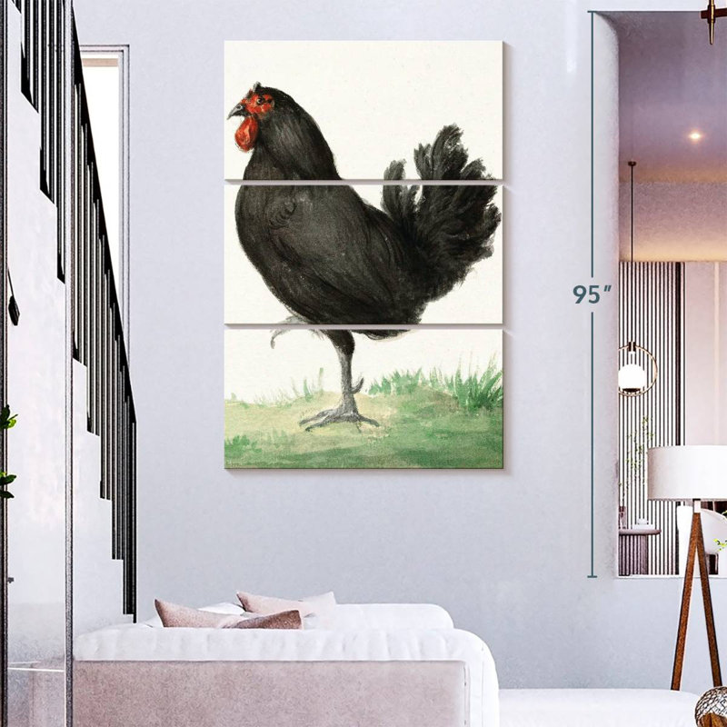 Brampt Standing Black Chicken, 74" H x 48" W