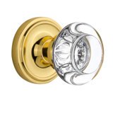 Classic Rosette with Round Clear Crystal Door Knob
