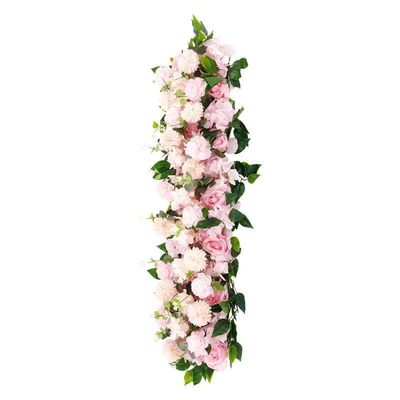 Rangée de fleurs artificielles pour mariage à domicile, Rose