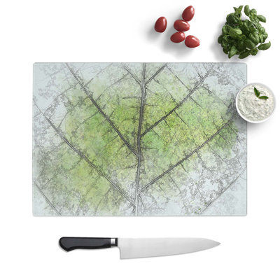 Glass Lines of The Leaf in Abstract Chopping Board