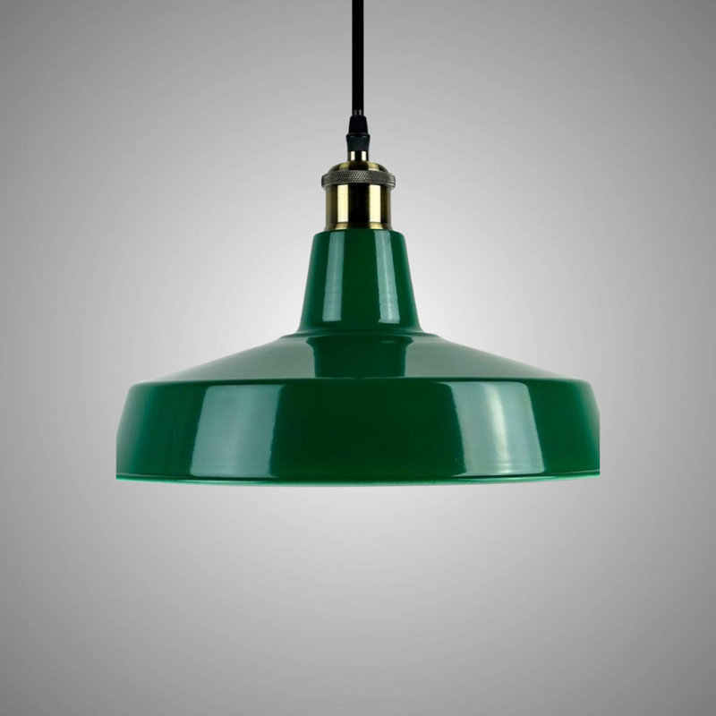 Sory 1 - Industrial Metal Basket Pendant Ceiling Light – Green Ceiling Shade, Indoor Lighting Fixture-Warehouse ceiling light