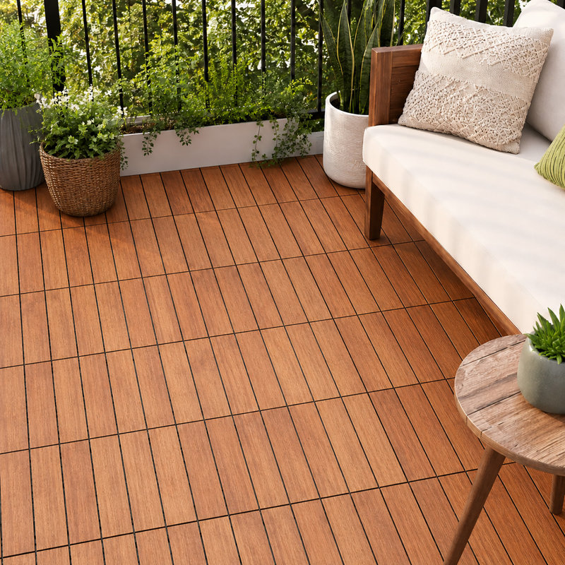 Carreau de terrasse en bois 12 po x 12 po, Rouge