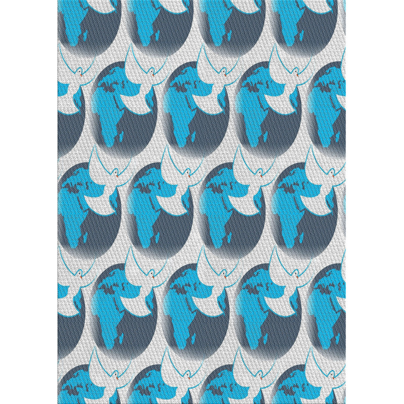 Tapis de la surface bleue en laine touffeté à la main Parkes