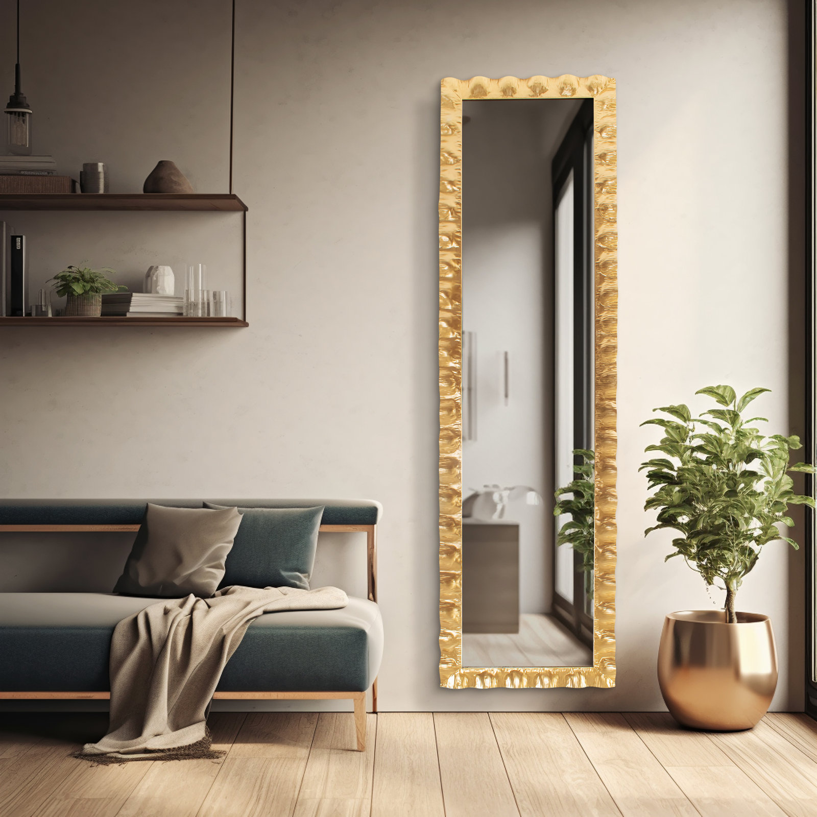 Theodore 30" Full-Length Mirror, 72" x 20", Gold