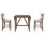 Ensemble de table de salle à manger à hauteur de comptoir en bois 3 pièces avec 2 chaises rembourrées pour petit espace, brun-128982054-128982056-128982057-128982060