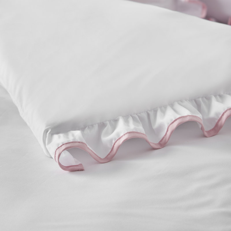 So Soft Mono Frill Duvet Cover Set, Super King, White / Pink