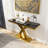 Devendra 50'' Luxury Gold Console Tables with Rich Gold X-Leg 