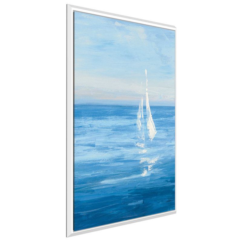 «Open Sail with Turquoise III», reproduction de peinture acrylique sur toile, H 33,5 po x l 21,5 po x P 2 po