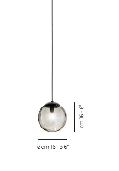 Puppet 1 - Light Pendant, 85" H x 6" W x 6" D, Smoky Transparent, Matte Black