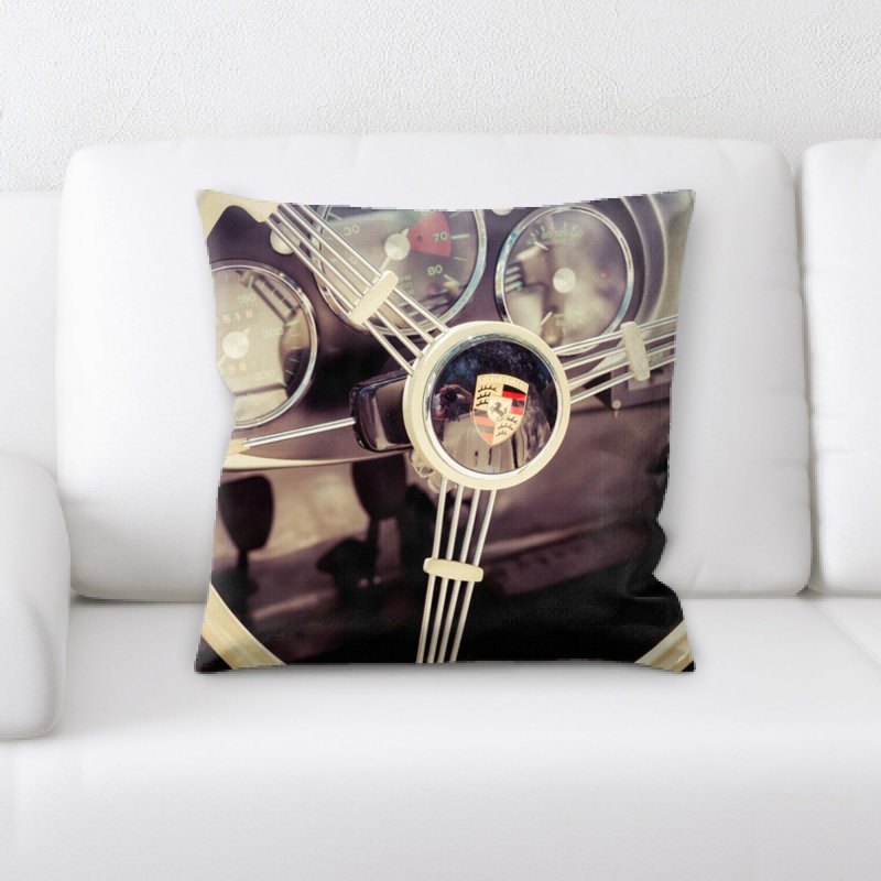 Steering Wheel Microsuede Reversible Throw Pillow