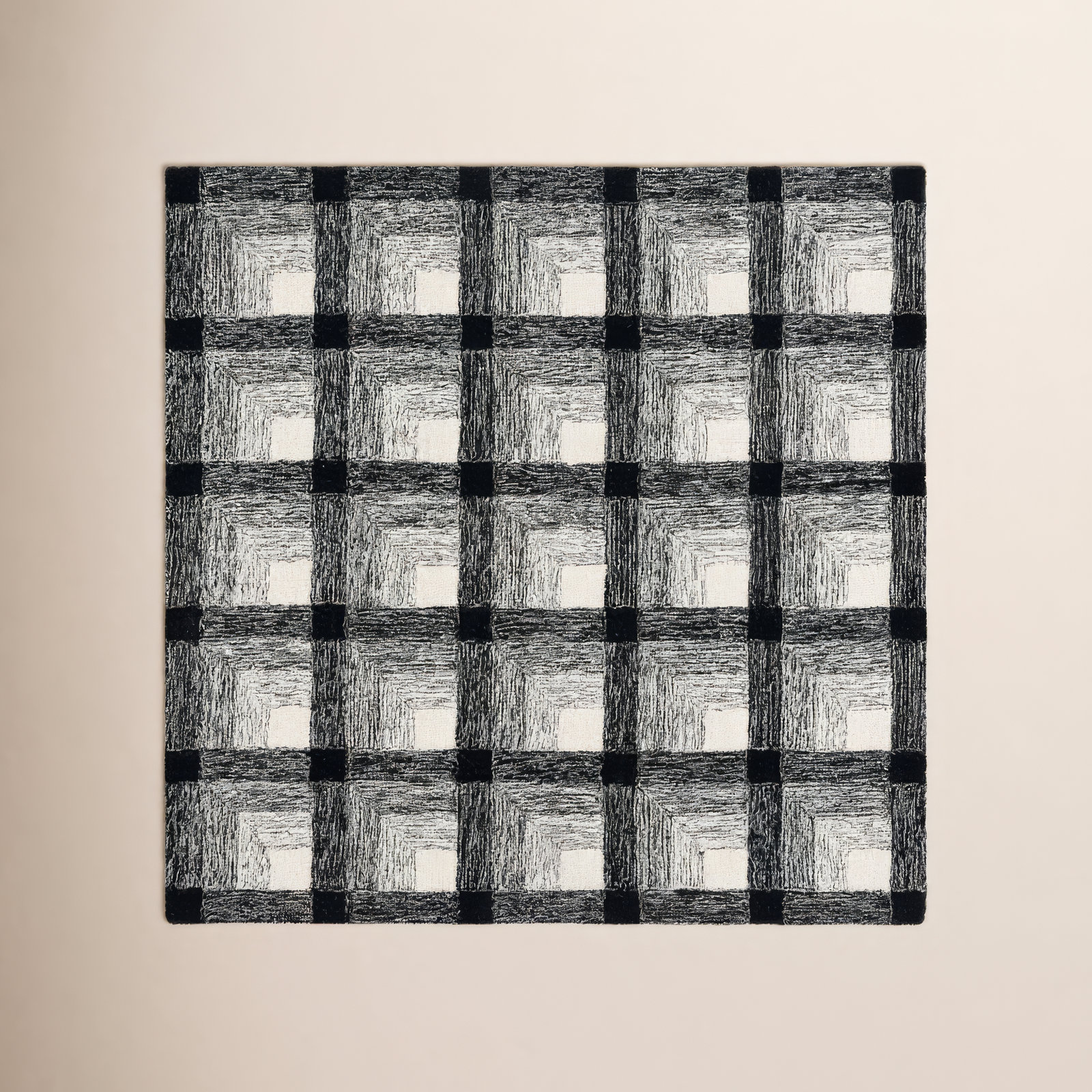 Robbie Hand-Woven Geometric Wool Rug, Square 6'