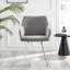 Eubanks Luxury Fabric Upholstered Dining Chair with Chrome Metal Legs - Modern Home-1430270383-1430270369