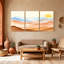 Abstrait paysage désertique lever de soleil, ensemble de 3 reproductions d'art sur toile-8020796