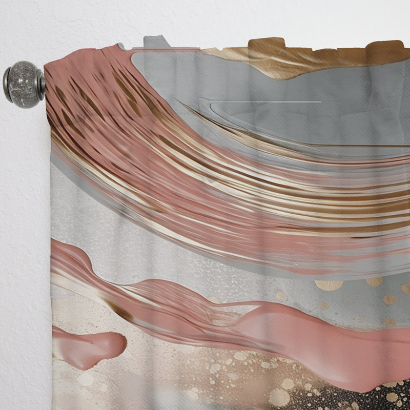 Kaiden - Shapes Abstract Room Darkening Curtain - 1 Panels, 52" W x 63" L