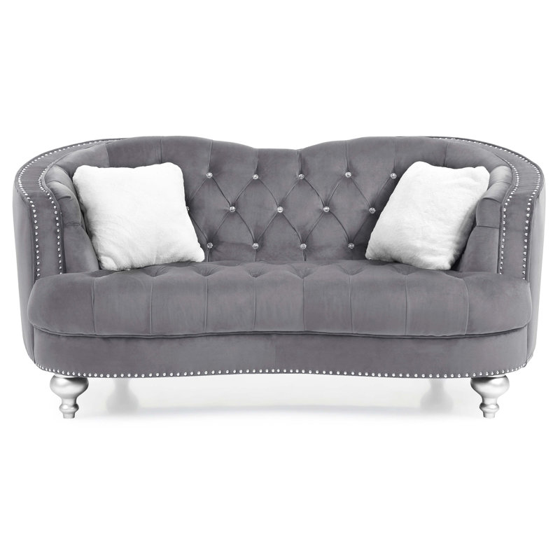 Charmante causeuse avec accoudoirs encastrés, Gris