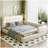 Queen Size Upholstered Platform Bed with 2 Reading Lights-404692054