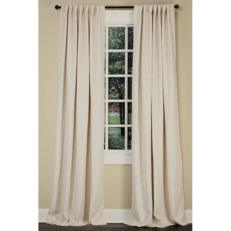 Boucle Room Darkening Curtain, Ivory, 50"W x 96"L