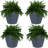 Blough 24" x 24" x 20" Round Polyresin Outdoor Planter Pot - Gray - Set of 4-1719009625-1719009889